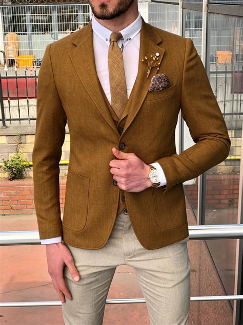 men's prada camel suit for grooms|Elegant Suits for Men .